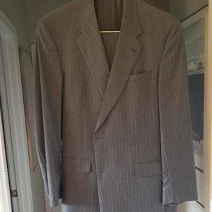 Gray Suit with Blue Stripes
